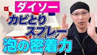 コスパ最強のダイソー「カビとりスプレー」と花王「強力カビハイター」で泡の密着力を比べてみた！【100均】【DAISOおすすめ商品】