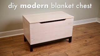 DIY Modern Blanket Chest or Toy Box // How To Build  Woodworking