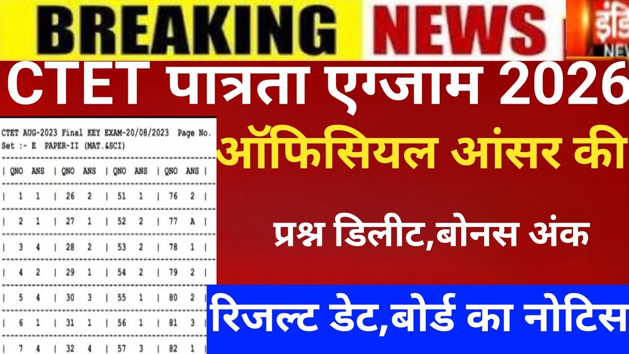 CTET Answerkey 2025/CTET feb Answerkey 2025/CTET 2026/Ctet latest news 2025/Ctet feb result  2025