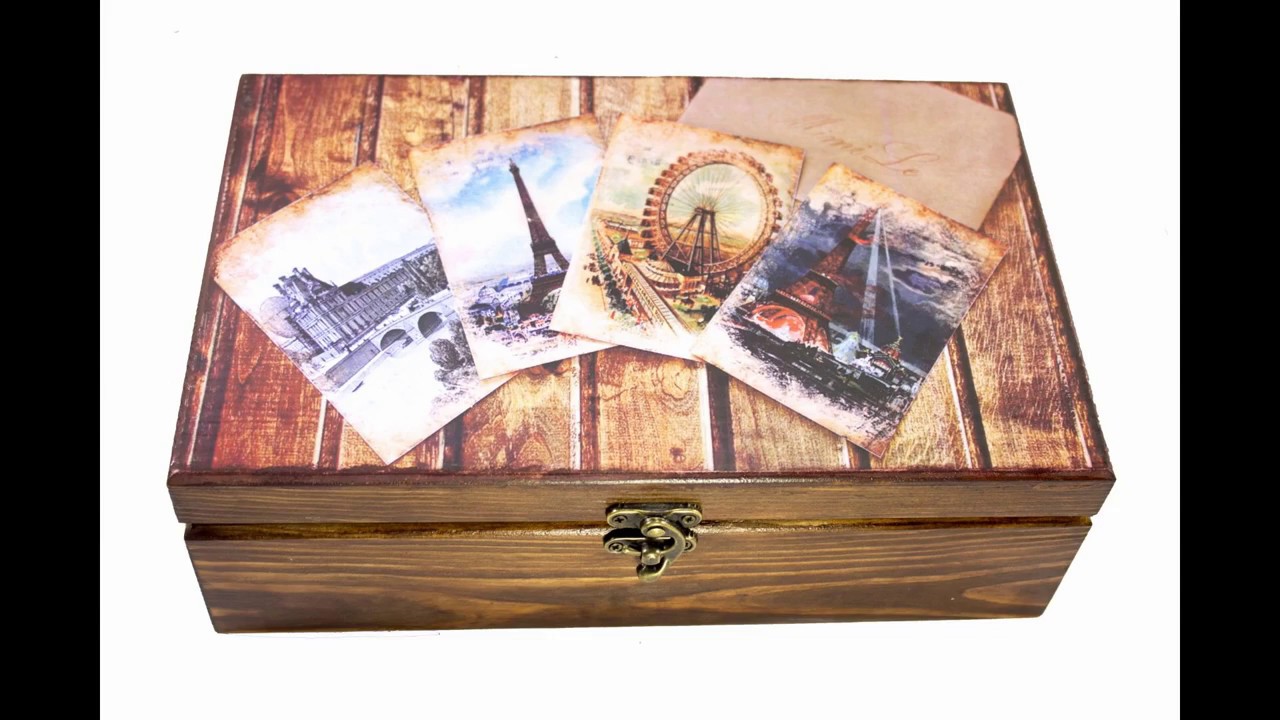 vintage wooden tea box making DIY tutorial decoration design, caja de ...