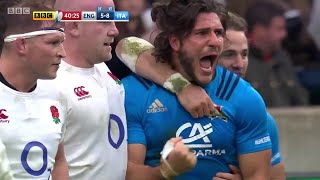Brian Moore loses the rag with England Rugby vs Italy 2017