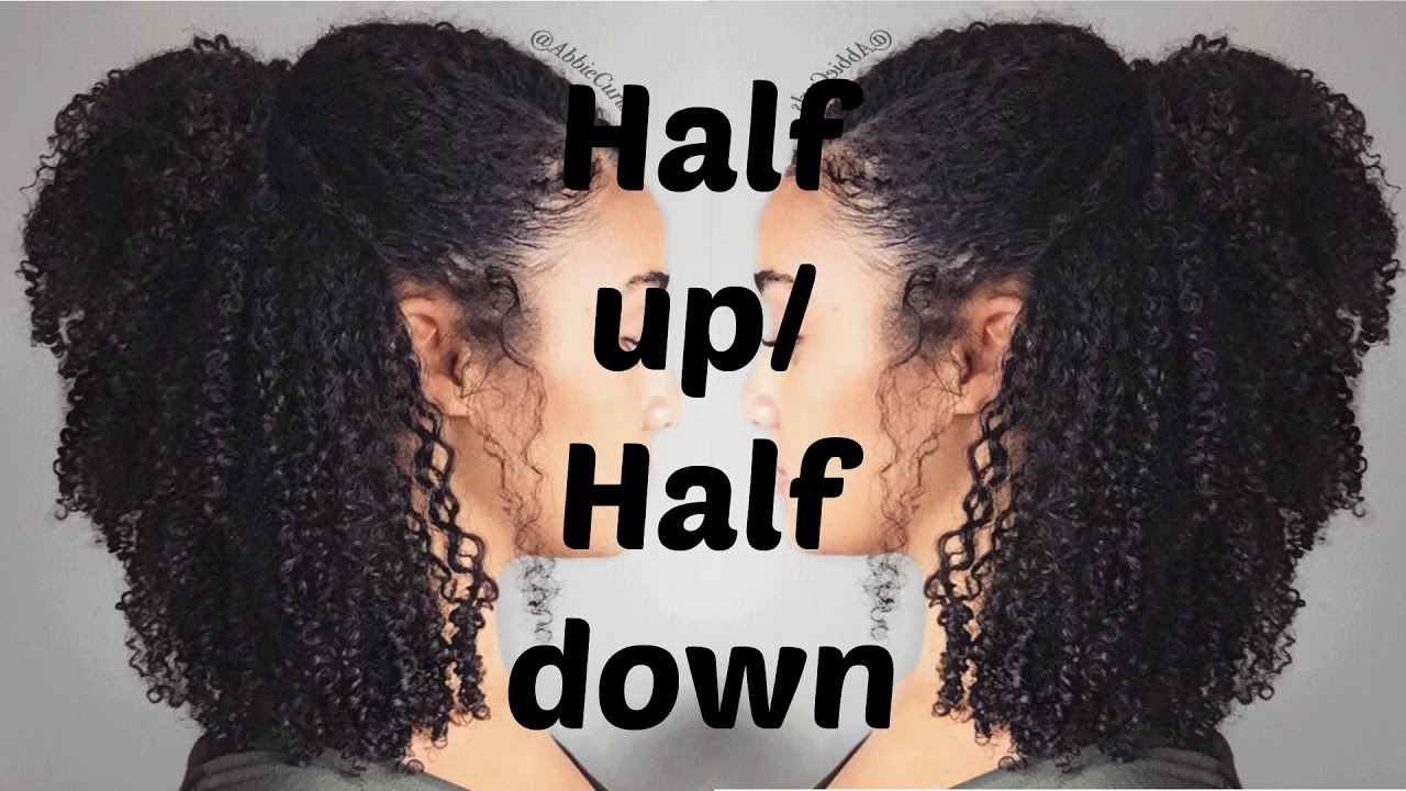 HALF UP/HALF DOWN HAIR STYLE Natural Hair AbbieCurls YouTube