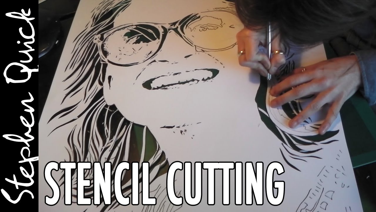 CUTTING ART STENCILS | 3 Layer Portrait // Stephen Quick stencil art
