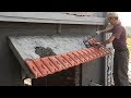 Building Slope Roof Concrete - Install Terracotta Tiles On Roof Small Slope, Construction Worker