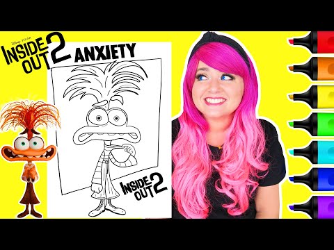 Coloring Inside Out 2 Anxiety Disney Pixar Coloring Page Ohuhu Art Markers