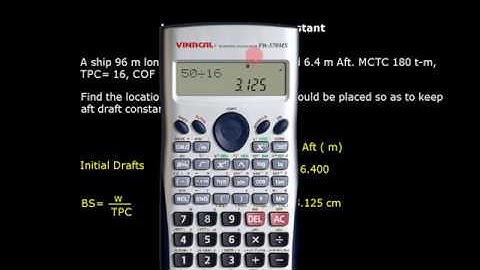 SHIP STABILITY_TRIM_  KEEPING AFT DRAFT CONSTANT