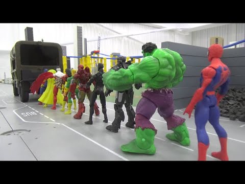 Spiderman <strong>10</strong> <strong>Super</strong> Heores ride truck 스파이더맨 10명 슈퍼히어로 트럭타기