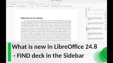 What is new in LibreOffice 24.8 - FIND deck in the Sidebar