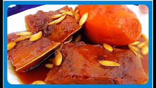 como preparar CALABAZA y. CAMOTE EN DULCE DE PILONCILLO - YouTube