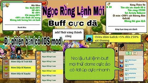 Ngọc Rồng Lậu FUll Lệnh Cực Mới - Buff Mọi Thứ - Dame Cực Ảo - Skh Nhận Tại Shop - Có IOs