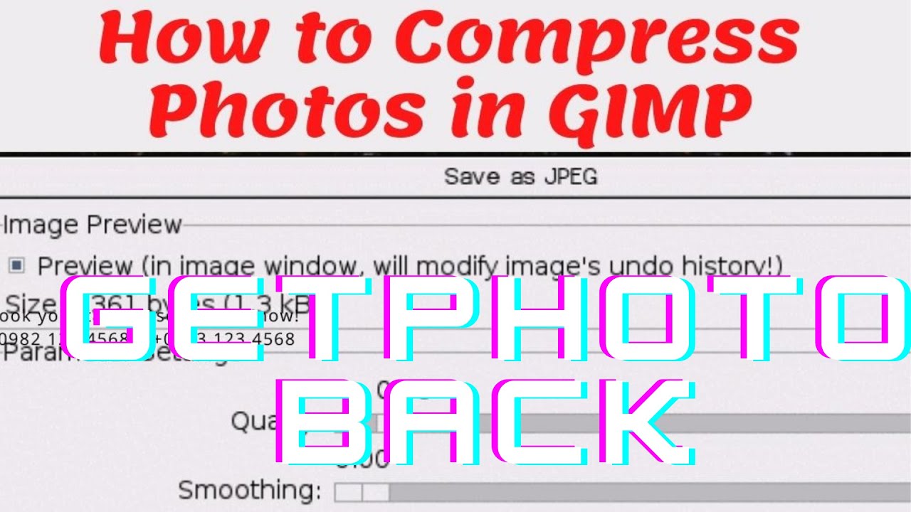 How to compress Photos in GIMP YouTube
