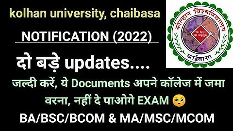kolhan university 2 bigg updates for UG & PG students BA/BSC/BCOM, MA/MSC/MCOM LATEST NEWS TODAY @KU