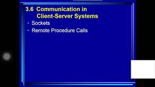 Sec 3.6.  Communication in client Server systems
