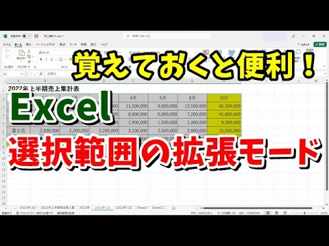 Excelで大きい表を選択する時に使うと便利！ 選択範囲の拡張モードの使い方