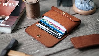 Making a HANDMADE Leather Card Holder - Leather Craft