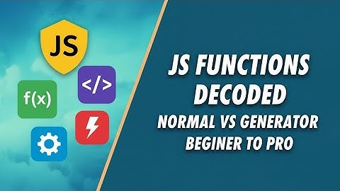 Normal Function vs Generator Function in JavaScript 🔥 Explained (Beginner to Pro Tutorial) #js