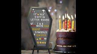 Coffin Letter Board for Gothic and Halloween Home Decor, Spooky gift and Witch home décor