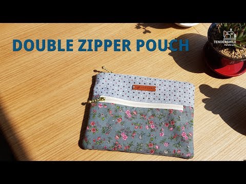 플랫 파우치/ 더블 지퍼 파우치 만들기/ Double Zipper Pouch/ DIY/ sewing/ ダブルジッパーポーチ/ 双拉链小包/ [tendersmile handmade]