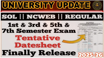 DU SOL | NC-WEB | Regular 1st, 3rd, 5th, 7th Sem Exam Tentative Datesheet 2025-26 Finally Released 