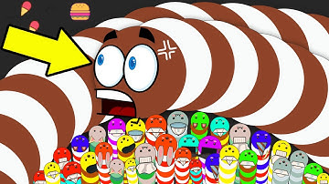 Worm.io ® Small vs 1000+ Gain Slither Snake Top 1 Noob Pro Hacker World Record #09