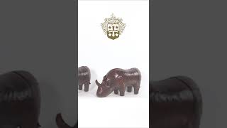 Vintage Leather Rhinoceros Foot Stools By Dimitri Omersa