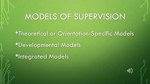 Models of supervision