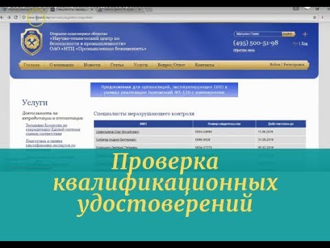 Проверка квалификационных удостоверений