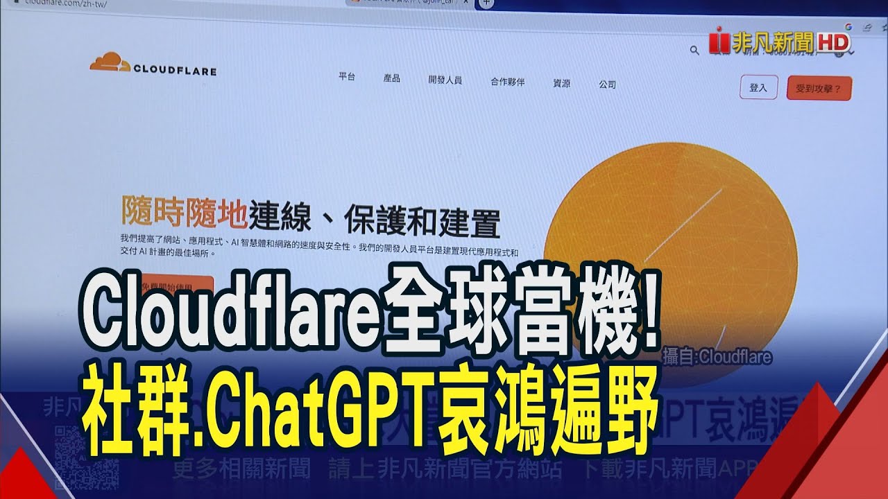 Cloudflare故障震撼彈！肩負全球20%網站流量 股價一度重挫7% 社群.ChatGPT哀鴻遍野｜非凡財經新聞｜20251119