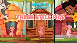 Three Little Pigs | Gracie’s Corner Hip-hop Story | Nursery Rhymes + Kids Songs Resimi