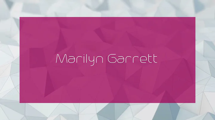 Marilyn Garrett - appearance