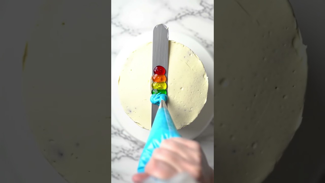 Purrfect Rainbow Cake! Watch This Cat Decorate! 😻