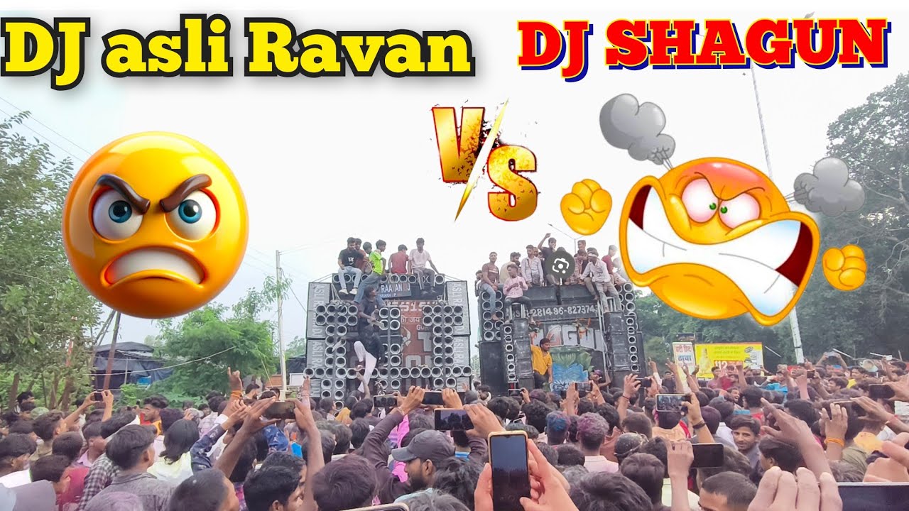 DJ RAAVAN VS DJ SHAGUN !! BADAUN ! GARESH VISARJAN !! competition full crowd Kaun Hai Bin dono Mein 