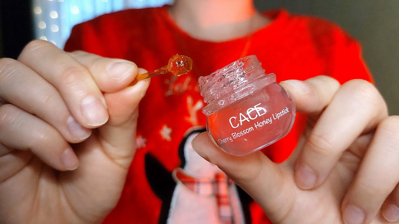Bestie does your makeup with 🍒 Cherry 🍒 blossom 🌸 lip balm ASMR