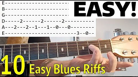 10 Easy BLUESY Blues Riffs For Beginners - Classic Riffs Guitar Lesson With Tabs