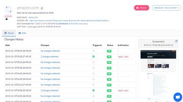How to get a notification when a website changes using Agenty web page change detection software