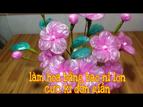 Làm bông bằng bao nilon cực kì đơn giản