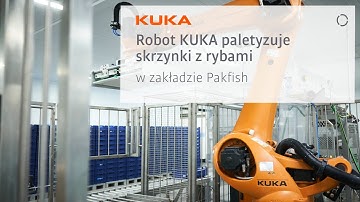 The KUKA robot palletises fish boxes at the Pakfish plant