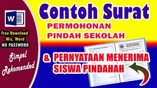 CONTOH SURAT PINDAH SEKOLAH dan PERNYATAAN MENERIMA perpindahan siswa ‼️ rekomended