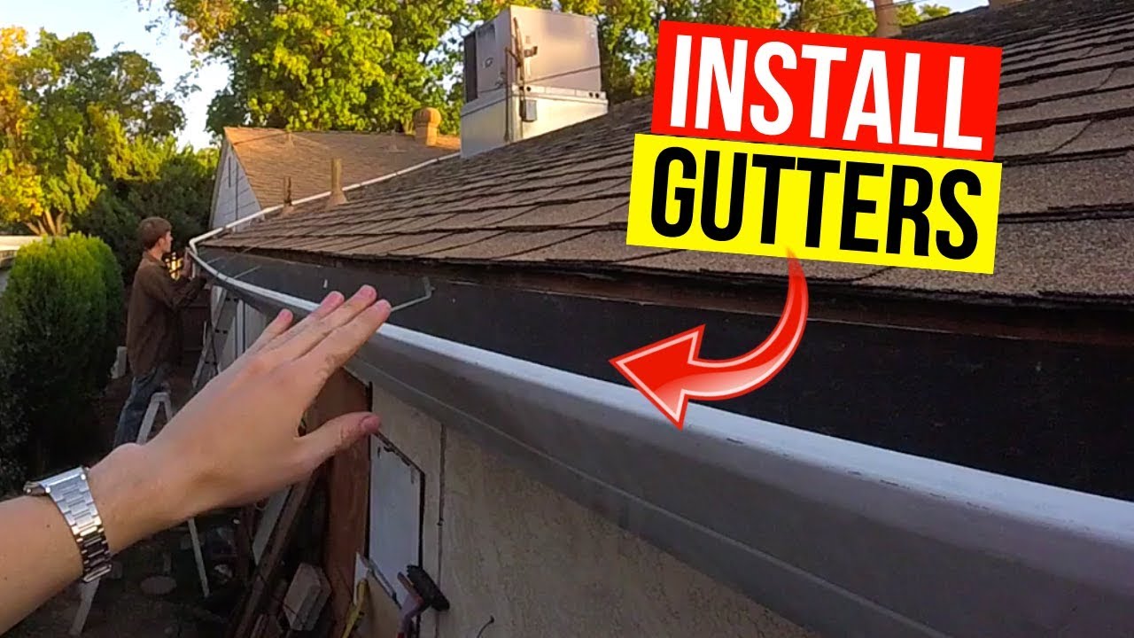 How To Install & Pitch Rain Gutters -Jonny DIY - YouTube