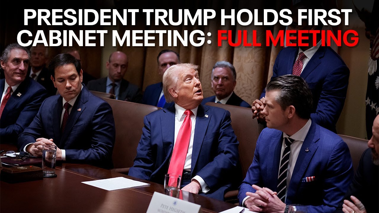 President Trump holds first cabinet meeting - YouTube
