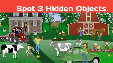 Spot The Hidden Objects. Find 3 Hidden Objects in the Picture.