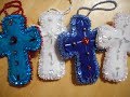 Beaded and sequined cross tutorial