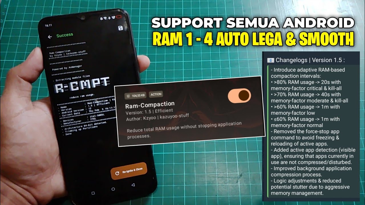 No Root😮 RAM 1-4 auto lega pakai ini!!! Update RAM-Compaction v1.5 ...