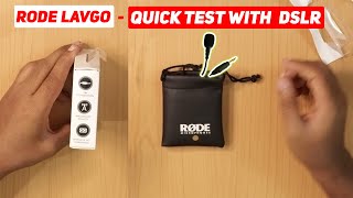Best mic for YouTubers ||Rode Lav Go mic Unboxing & quick testing with DSLR