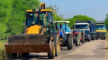 JCB 3dx Backhoe Loading Mud in Kubota | Mahindra TATA Thar New Holland#jcbvideo #tractorvideo #truck