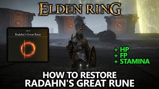 Elden Ring - Radahn's Great Rune - How to Restore at Caelid Divine Tower and Activate with Rune Arc