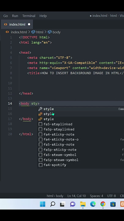 HOW TO INSERT BACKGROUND IMAGE IN HTML #html #css  #shorts