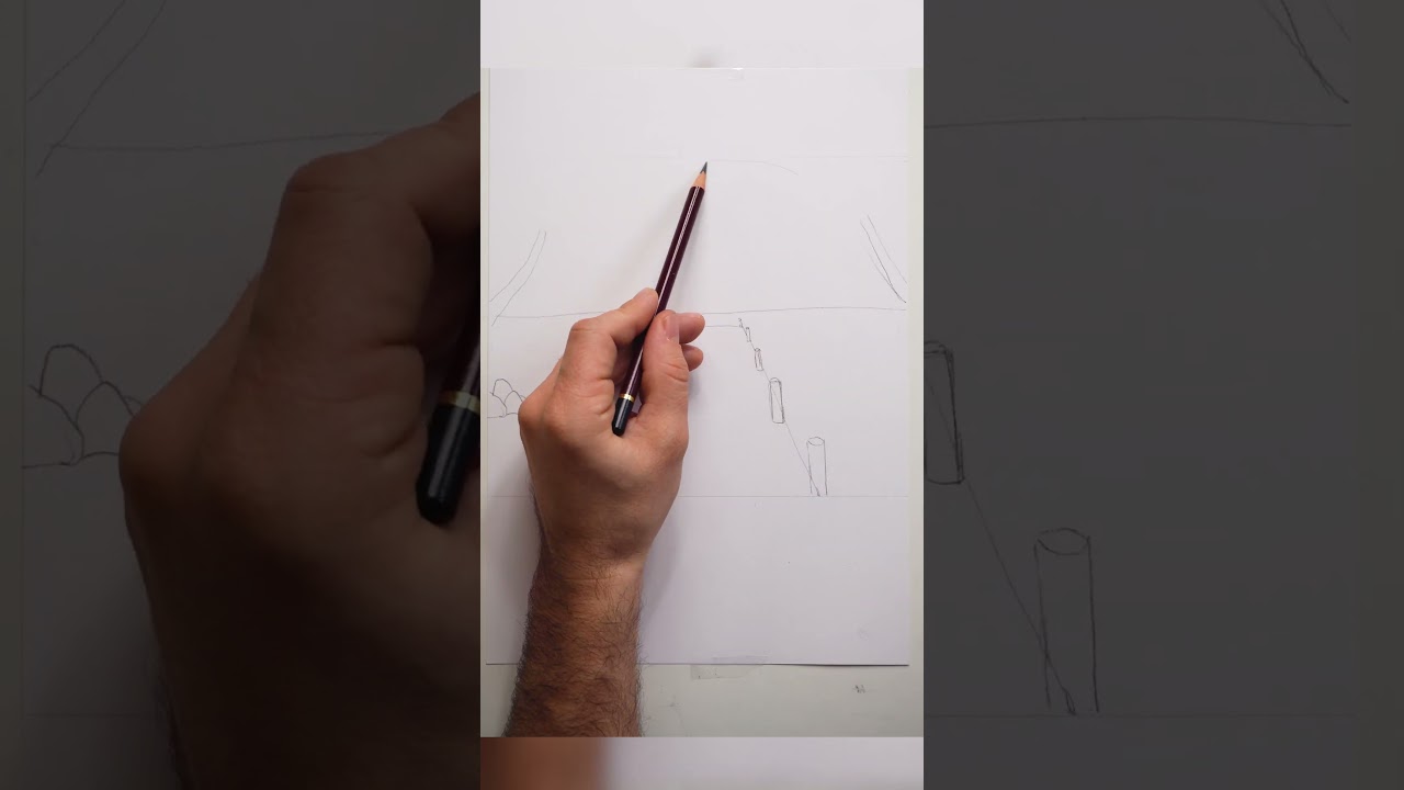 Strandlandschaft Zeichnen f&uuml;r Anf&auml;nger  #zeichnen #kunst #zeichnentutorial