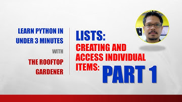 Python For Beginners in 3 Minutes | Lists: Creating and Access Individual Items Part 1