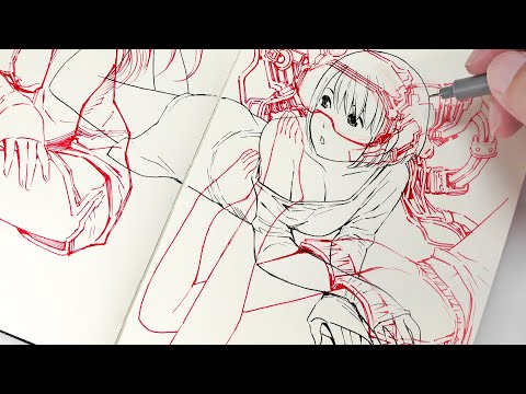 red and black pen 赤と黒のペンで描く